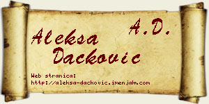 Aleksa Dačković vizit kartica